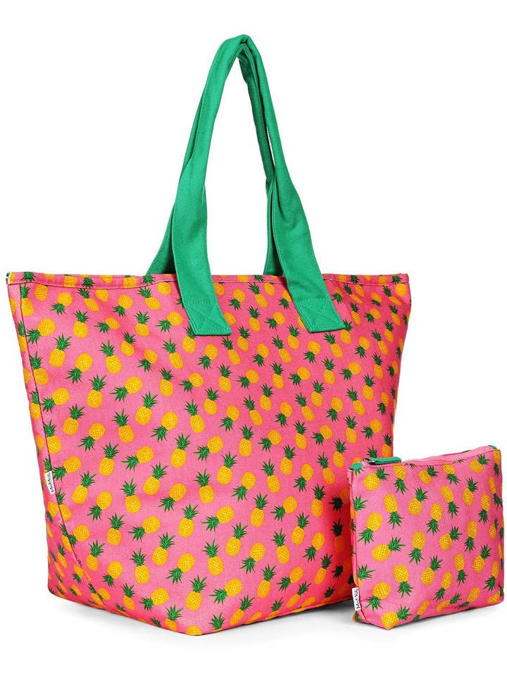 Pineapple Makeup and Tote Bag Set for wholesale by Infinity Classics International Inc.