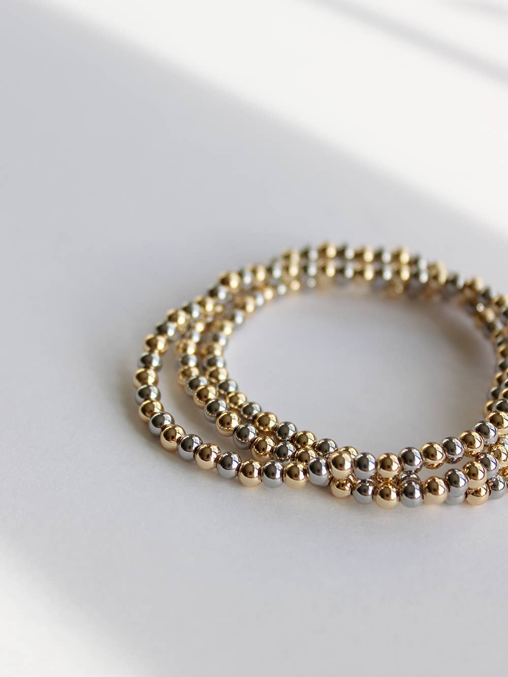 Kaylie Dawn Jewelry - Wholesale Beaded Bracelet - Two-Tone Beaded Bracelet in Gold Filled & Stainless Steel1