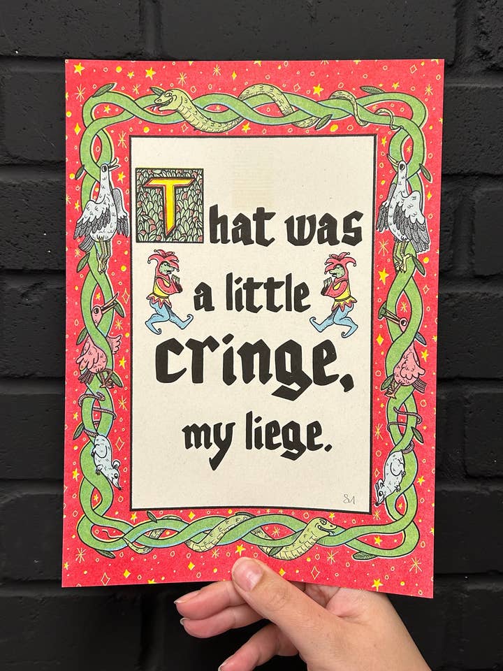 Medeltida belyst manuskript A4 Risograph-tryck för wholesale av 2B Or Not 2B