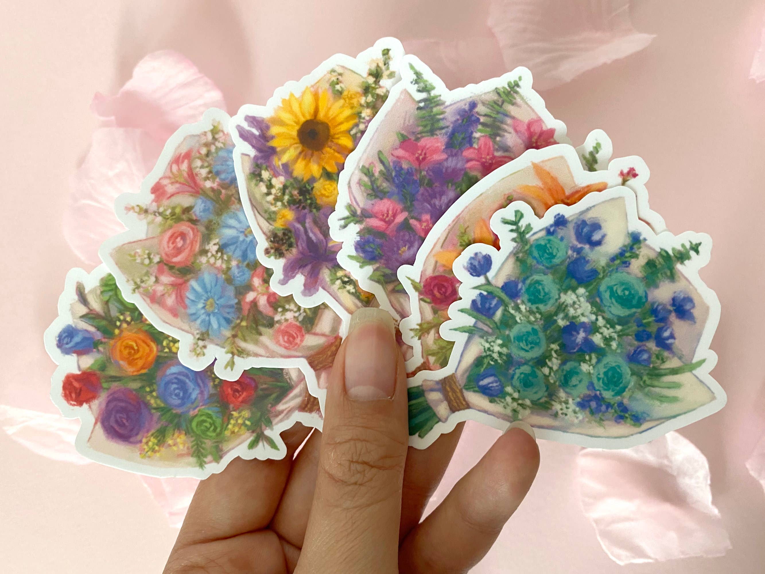 Cindy Tran Art - Wholesale Sticker - LGBTQ+ Pride themed Bouquets - Die Cut Stickers9