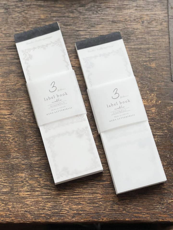 LETTERPRESS Noble Livre d'étiquettes 3 motifs Bronze&Noir pour la vente par 「FUNJI」In Japan