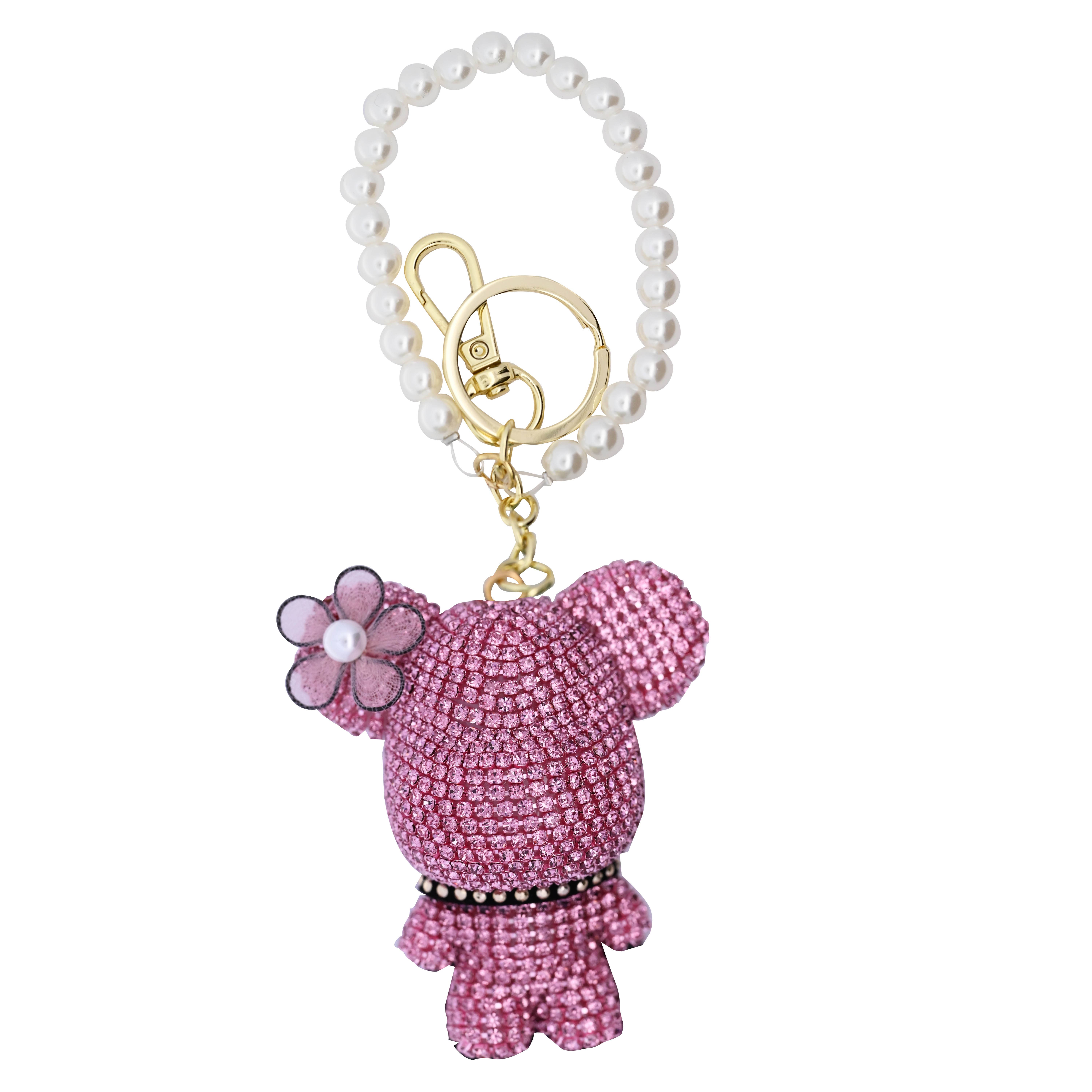 AMORINO SRL - Wholesale Keychain - Women's - TEDDY BEAR KEYCHAIN WITH RHINESTONES - OMQ24128A2203