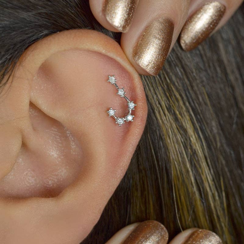 StockJWL - Wholesale Stud/Post Earrings - 12 Zodiac Earrings, Constellation Stud Earring Stud Piercing Tragus Helix Lobe and Cartilage Silver And Gold24