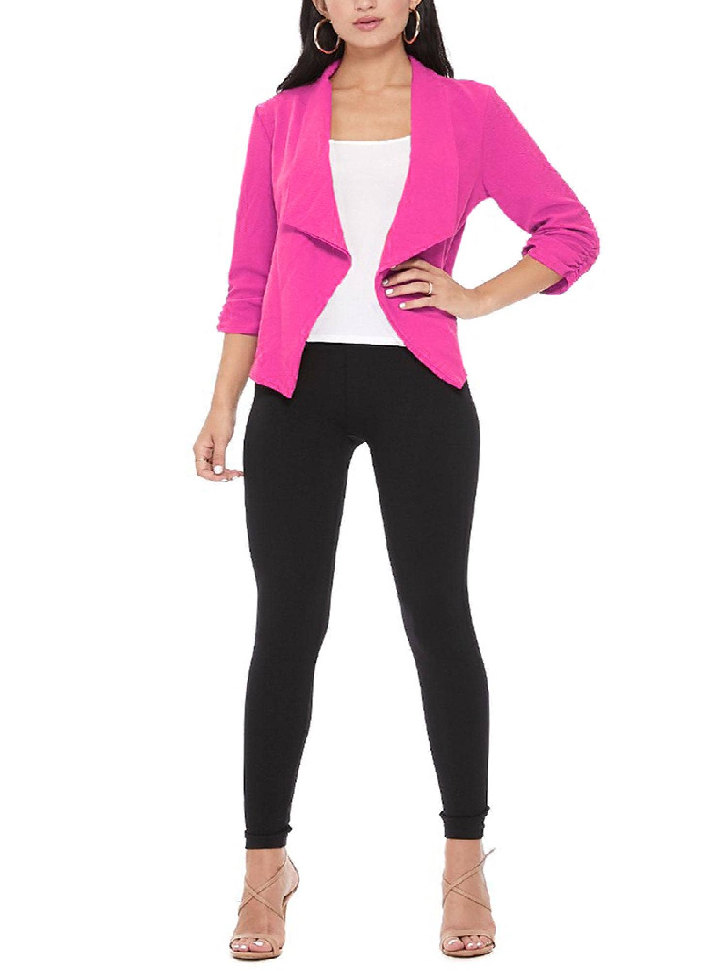 MOA COLLECTION - Wholesale Blazer - Women's - Casual Open Front Draped Solid Blazer Jacket27