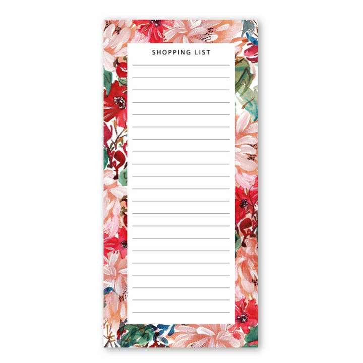 Lista de compras de bloco de notas, DIN longa, floral de verão por atacado de Emadam - Art & Design