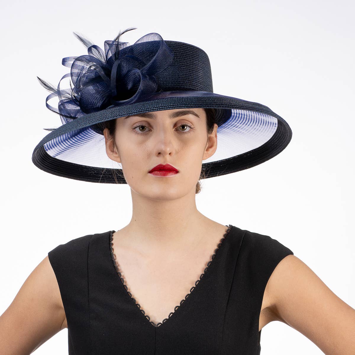 KaKyCo - Vendita all'ingrosso Cappello di paglia - Donna - Cappello di Paglia in Poliestere con Tesa in Crinolina e Fiocco a Nastro | 30188631