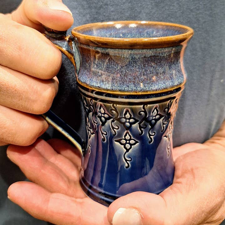 8 oz Mug w/Pattern - Handmade Pottery Mug - Made to Order for wholesale by Plays in Mud Pottery