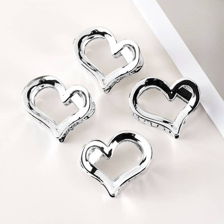 Sensibling Corp. - Wholesale Hair Clip - Women's - 4PCS - Open Heart Hair Claw Clips
7