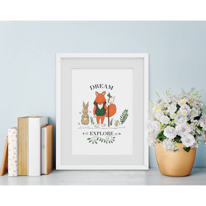 Dream and Explore Print for wholesale by Little Sharks