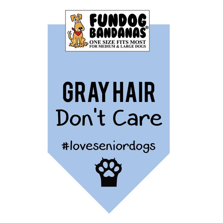 5 Pack - Gray Hair Don't Care Dog Bandana for wholesale by FunDog Bandanas