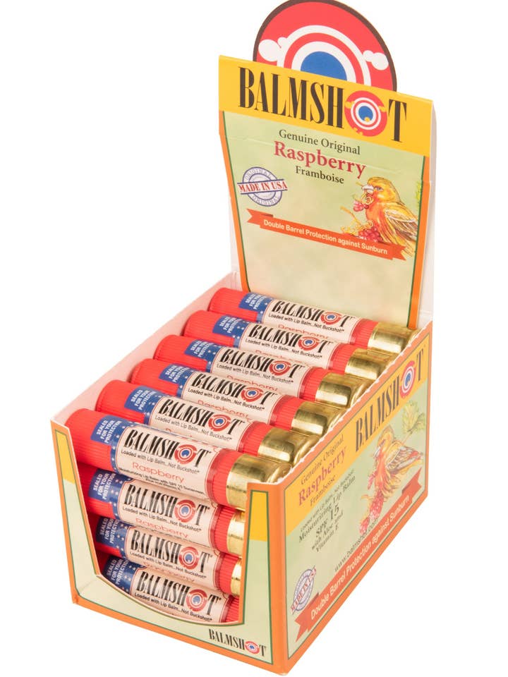 Raspberry American Flag Lip Balm - 24 Pack for wholesale by BALMSHOT Lip Balm