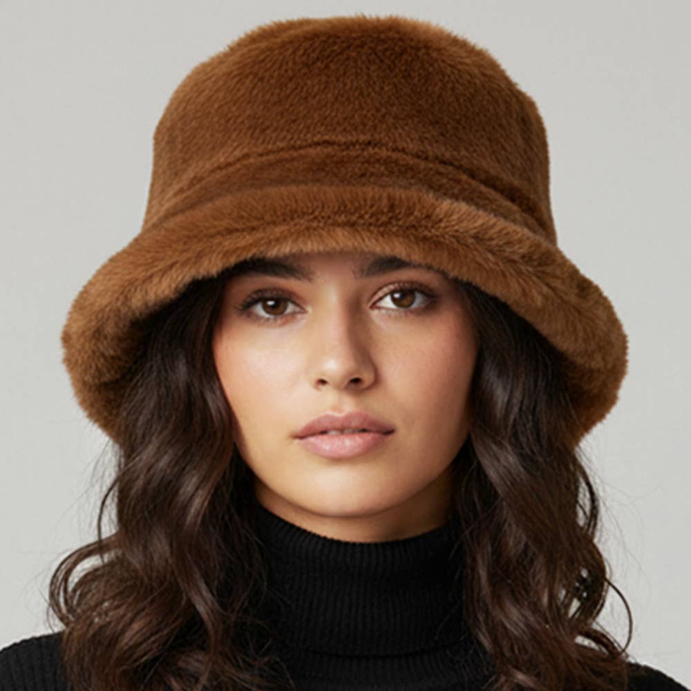 Sensibling Corp. - Wholesale Bucket Hat - Women's - Soft Plush Faux Fur Winter Bucket Hat9