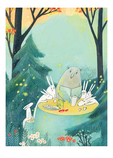 Masala Cards - Wholesale Everyday Greeting Card - Woodland Book Club - Artist: Kristiana Parn - FF2930