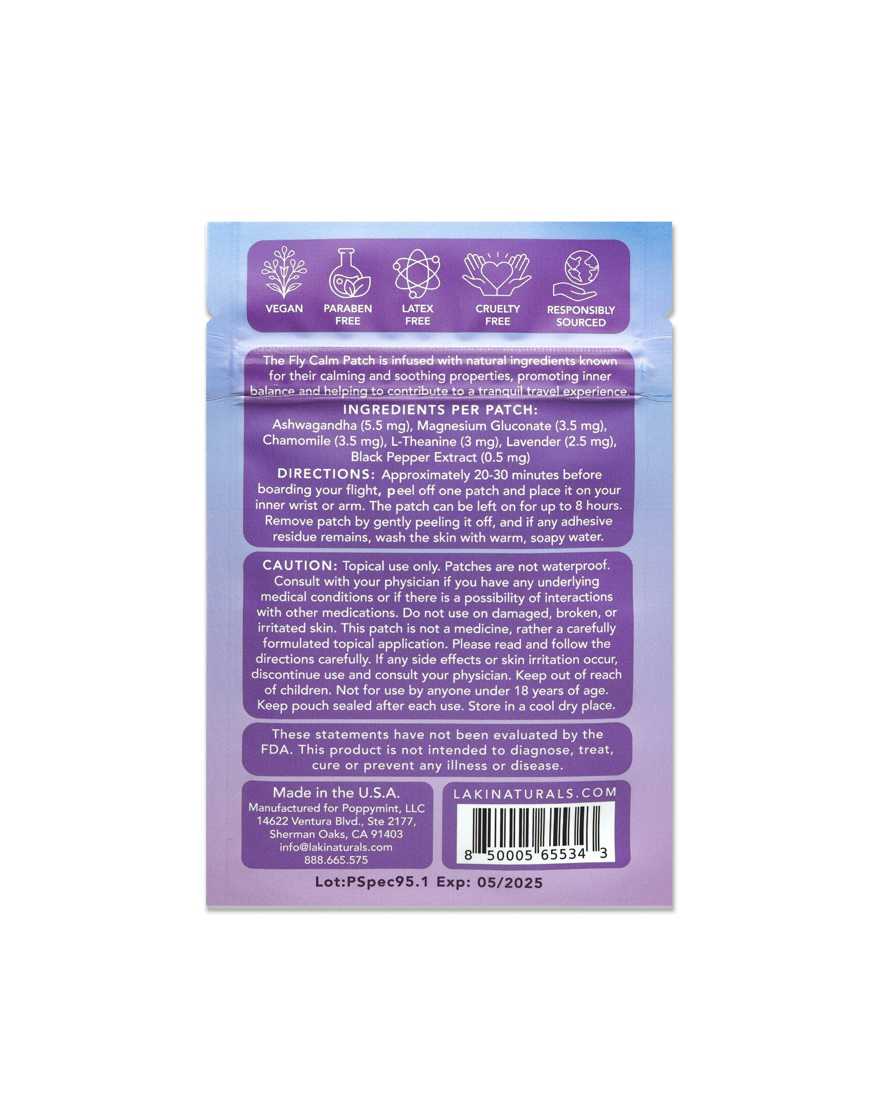 Laki Naturals - Wholesale Travel Set - Fly Calm Patch2