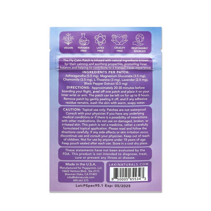 Laki Naturals - Wholesale Travel Set - Fly Calm Patch2