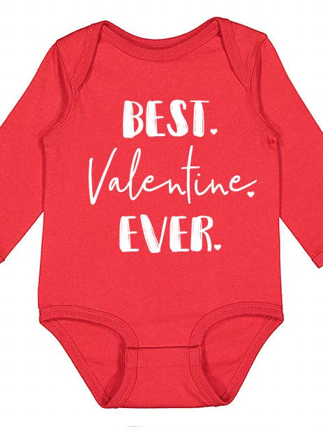 Baby Best Valentine Ever Graphic Cotton Bodysuit for wholesale by Paper Cow LLC
