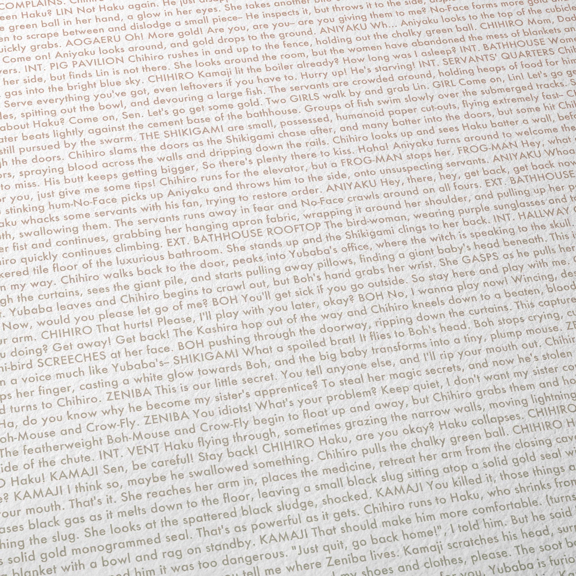 Fade Out Prints – Impressão artística por atacado – Spirited Away Roteiro Poster do Filme4