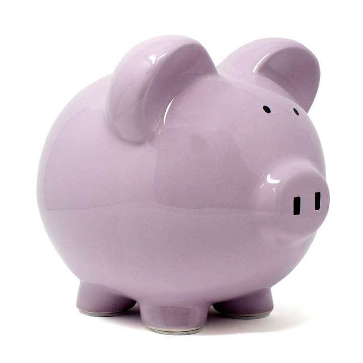 Large Lavender Piggy Bank for wholesale by Child To Cherish®