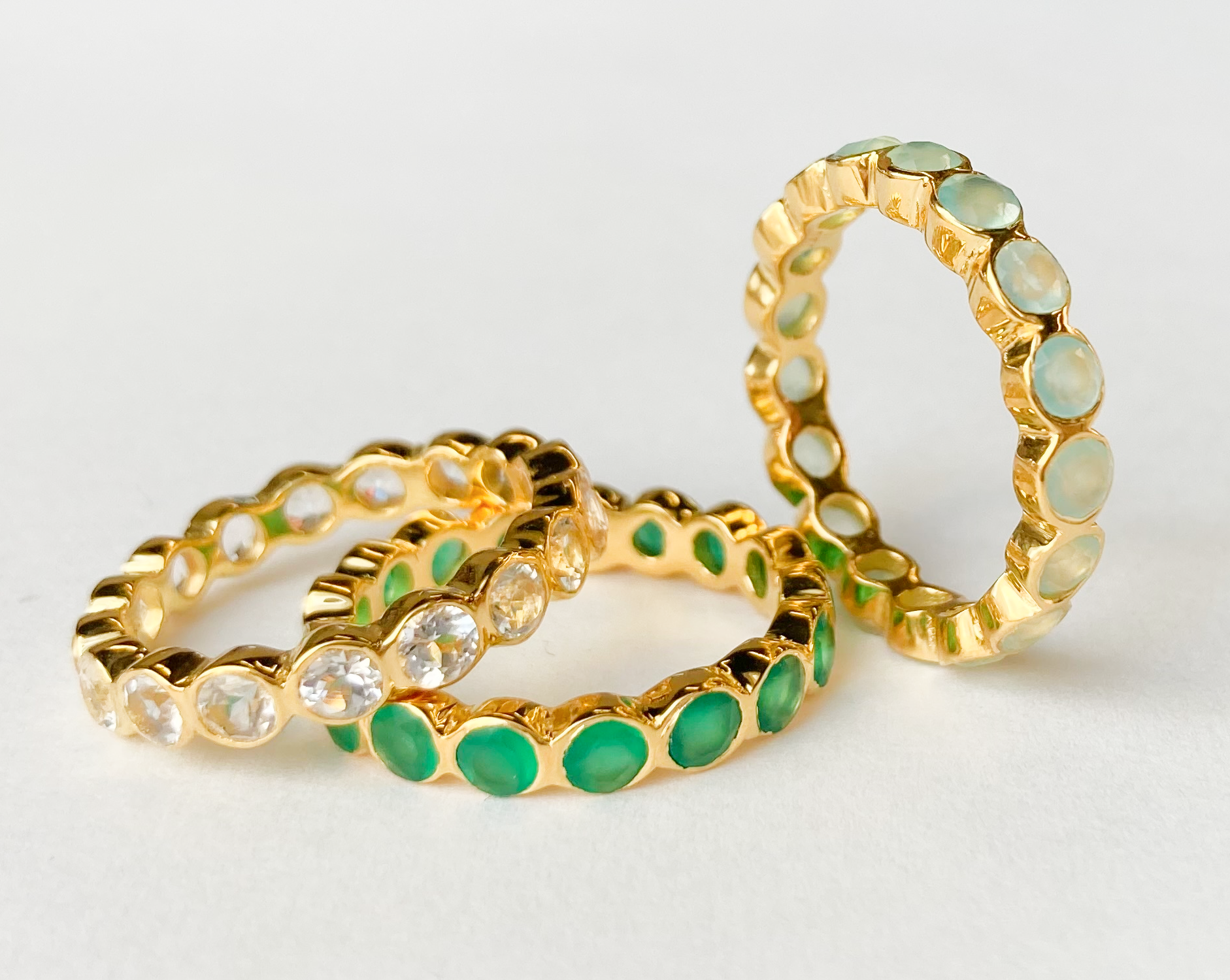 Treisi - Wholesale Multi-Stone Ring - Precious Eternity Band Ring in Gold Vermeil2