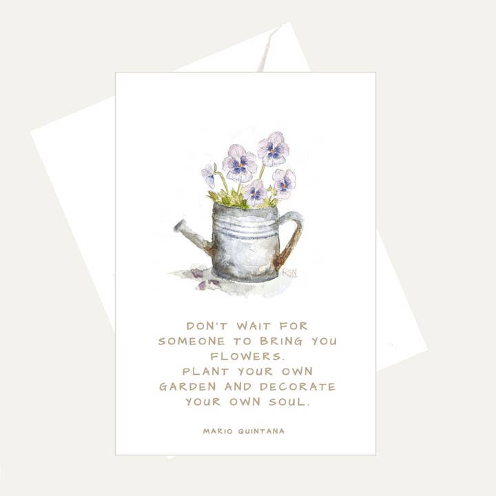 Bellflower Girl - Wholesale Friendship Card - Don't Wait Someone To Bring You Flowers - Friendship Card