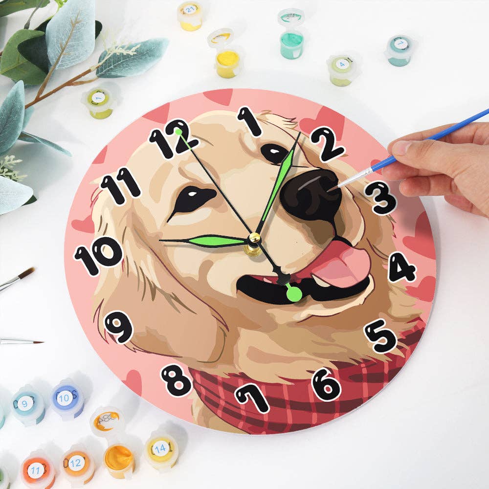 Paint Your Numbers - Wholesale DIY Craft Kit - Paint the Moment – Golden Pup Clock Kit6