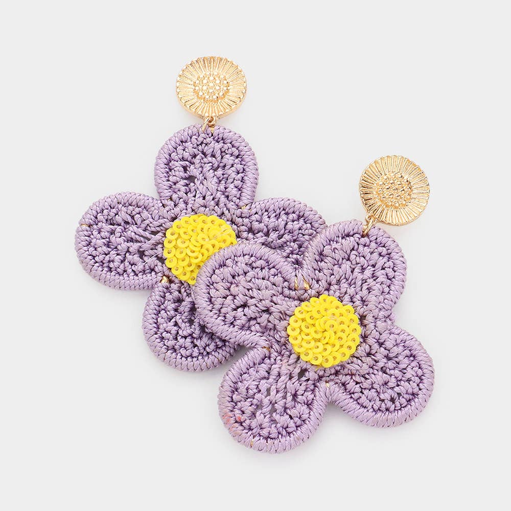 Sensibling Corp. – Brincos de argola por atacado – Brincos em Crochet Flor Pangle4