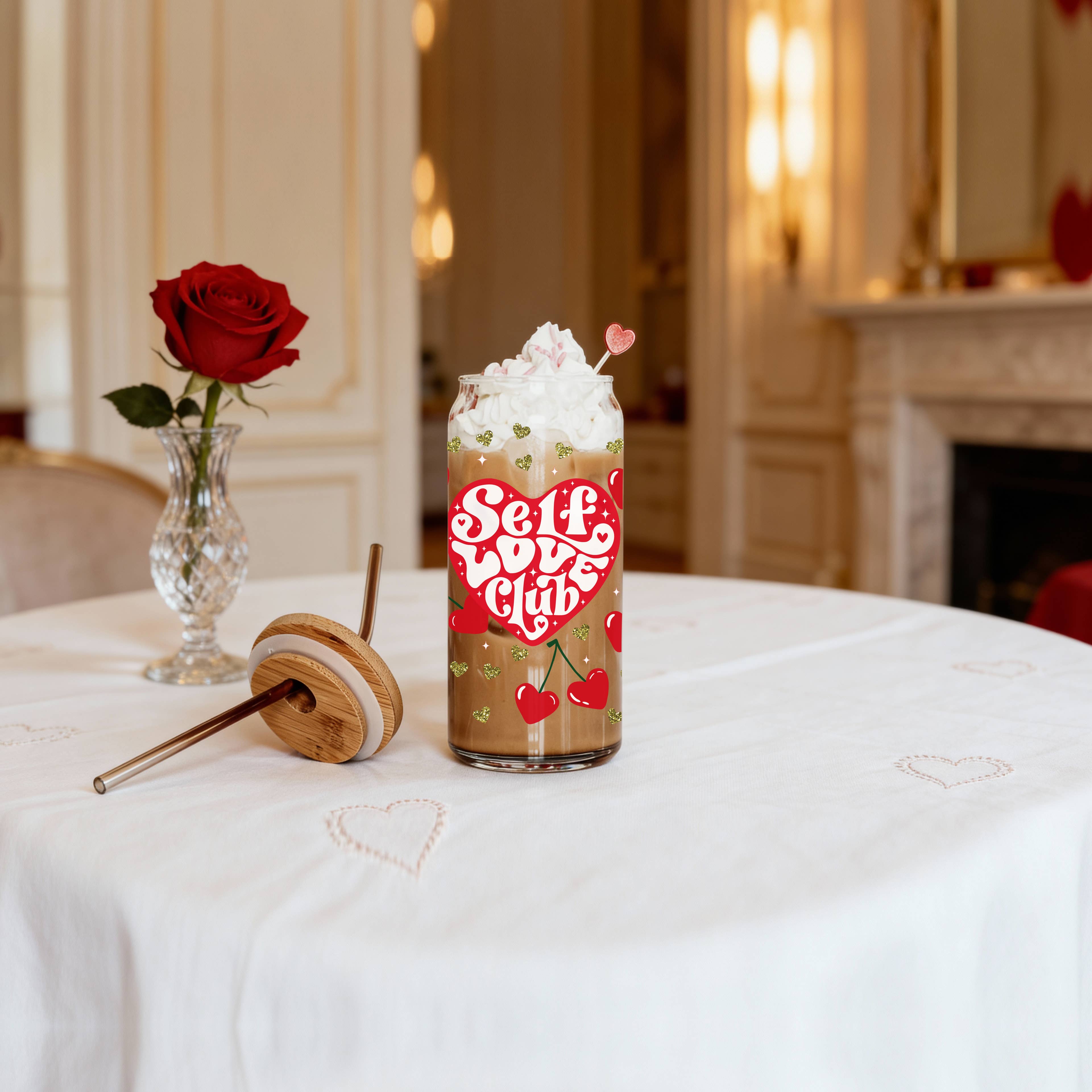 Gia Roma - Wholesale Coffee Mug - Valentines Glass Tumblers Heart Smiley, Galentines Gift Idea23