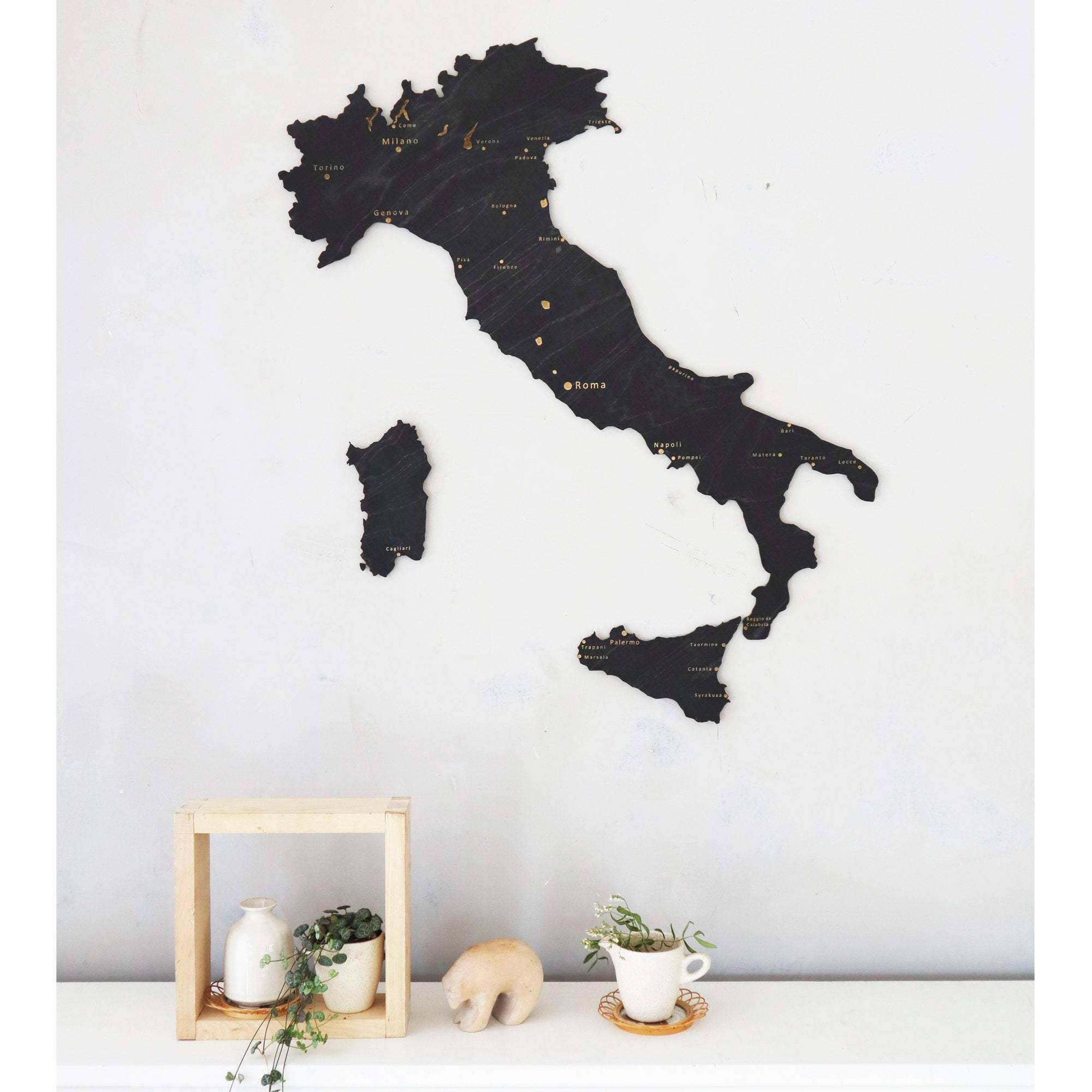 Papurino - Wholesale Wall Accent - Wooden Map of Italy7