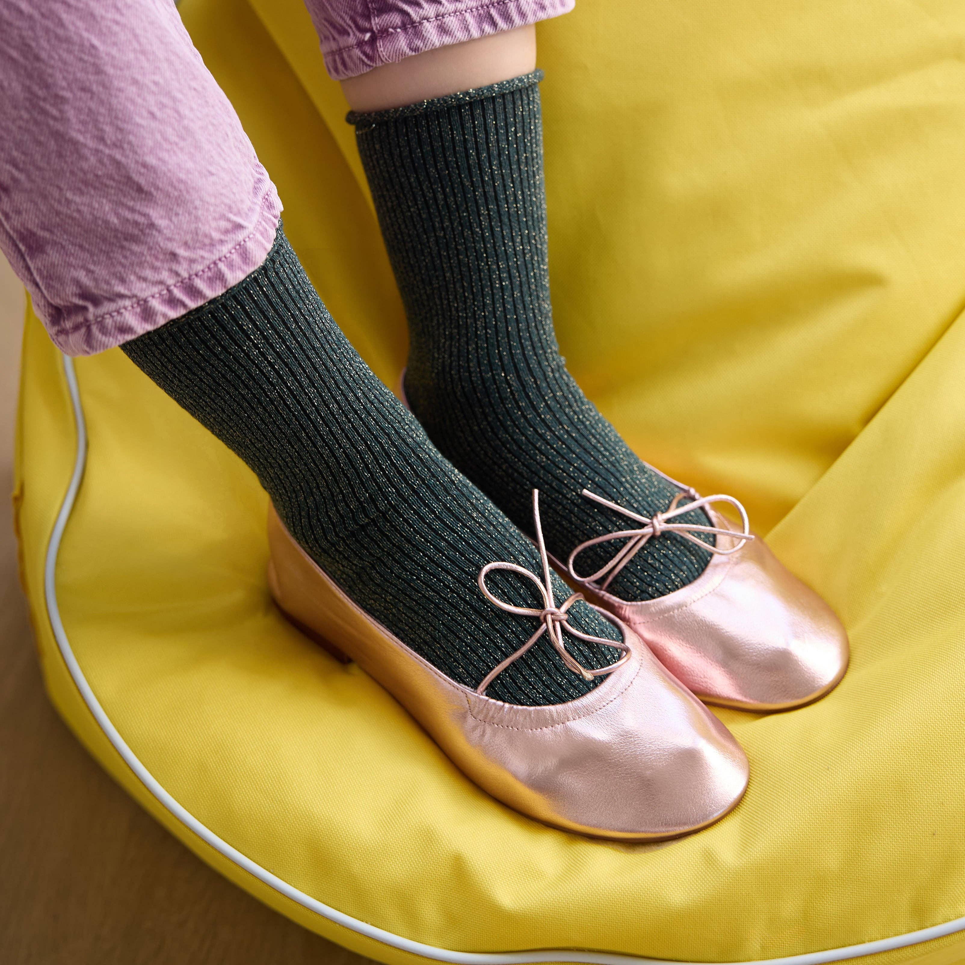 KLUE - Vendita all'ingrosso Calzini - Donna - Calze KLUE Glitter Lurex in Lyocell ecologico | Verde1