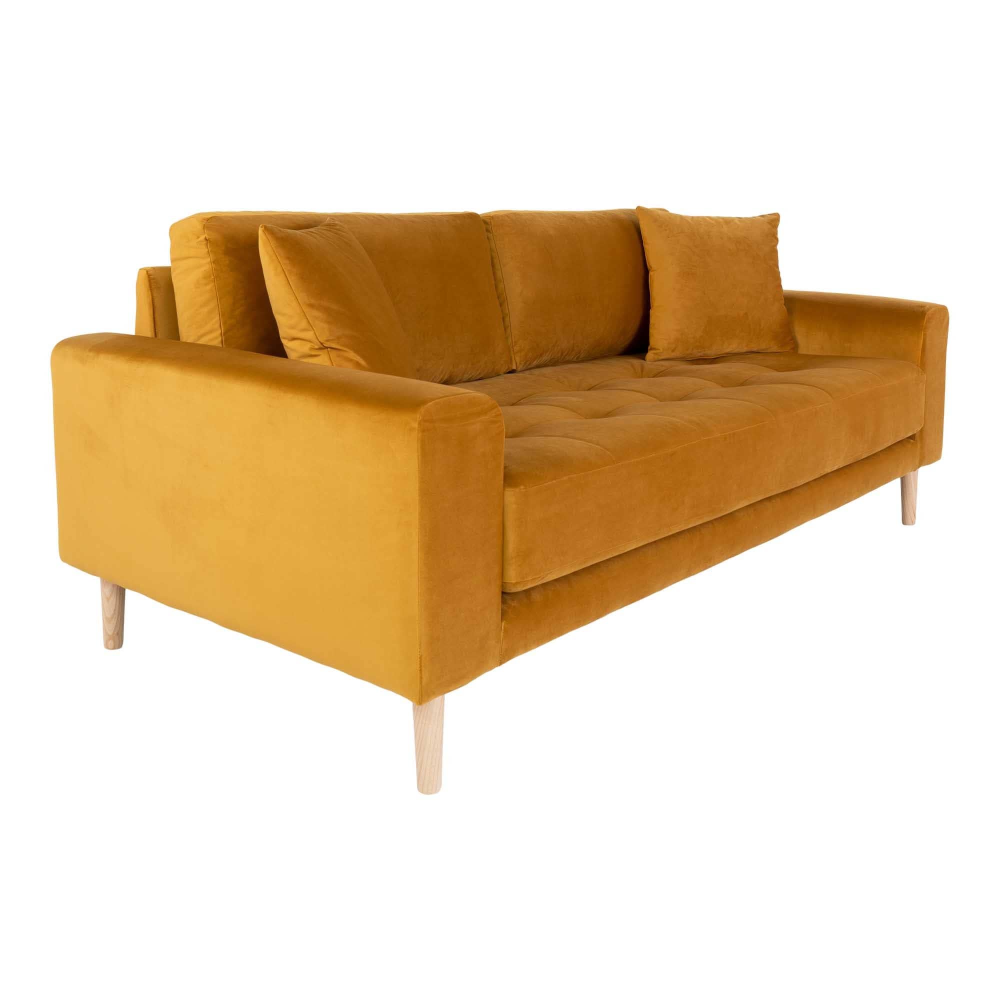 Lido 2.5 Seater Sofa mustard yellow velvet for wholesale on Faire2