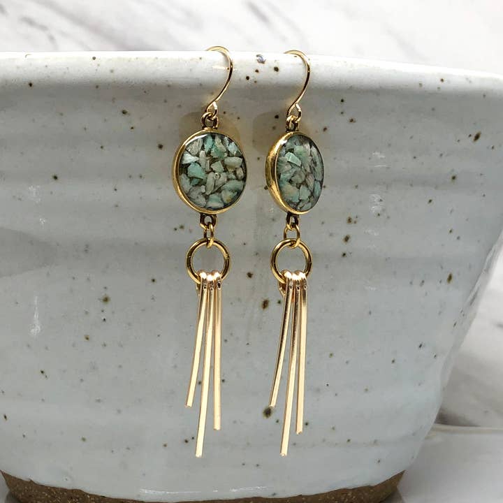 Orecchini Ray - Amazzonite per la vendita all'ingrosso da parte di June & Simple - by Hadas Kol