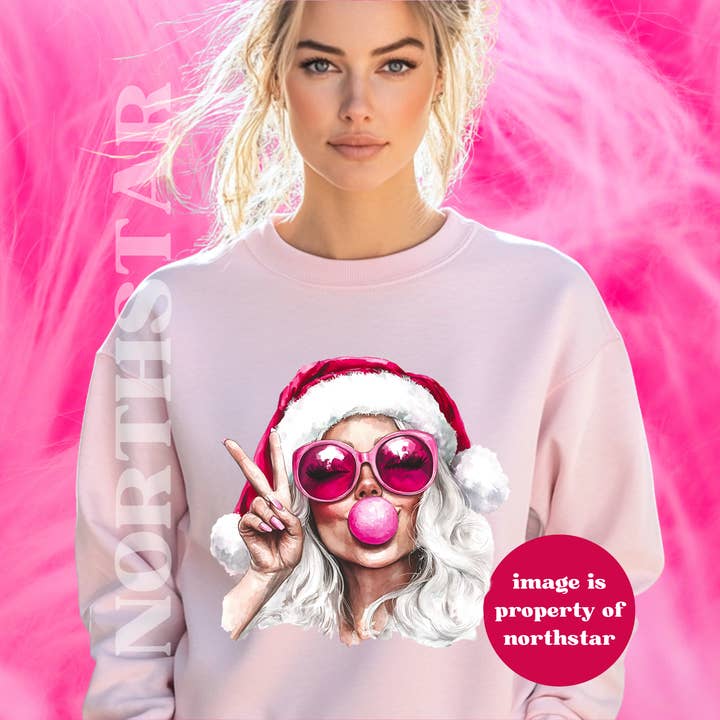 Sweatshirt de Natal da Sra. Claus na Moda - Rosa por atacado de Northstar
