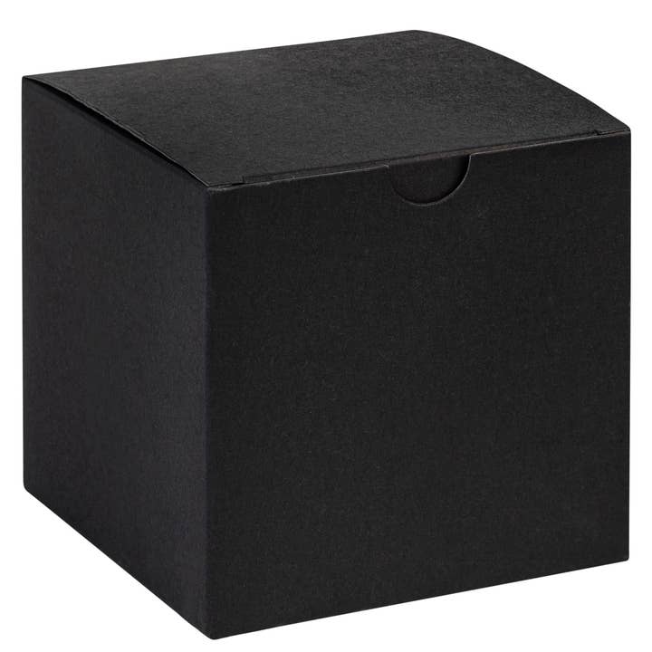 Cube Black Gift Tuck Top Boxes 18 Pack 4X4X4 for wholesale by Hammont