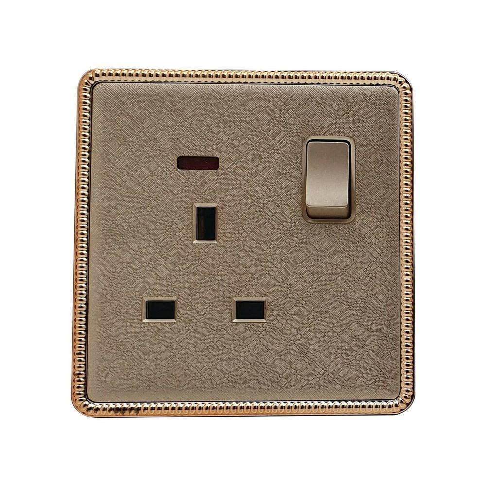 Ledsone – wholesale Accent/desk lamp – Screwless Textured Gold Light Switches & Socket3