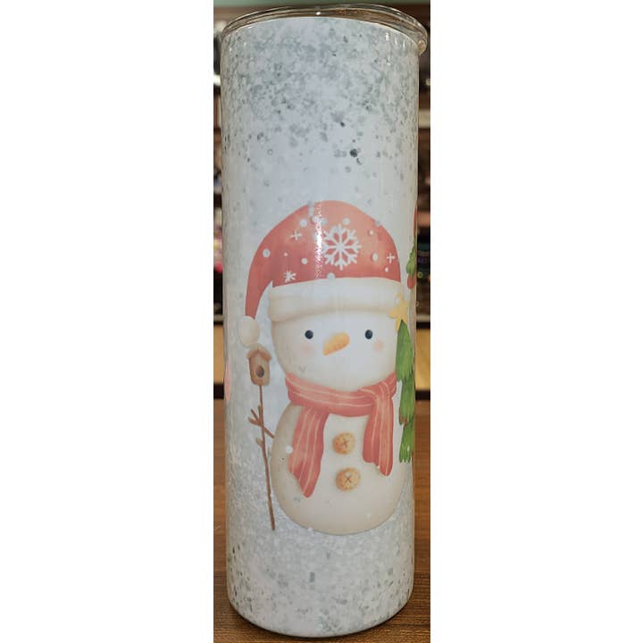 Three Snowman 20oz Sublimation Skinny Tumbler for wholesale by Unique Custom Tumblers by Ashley