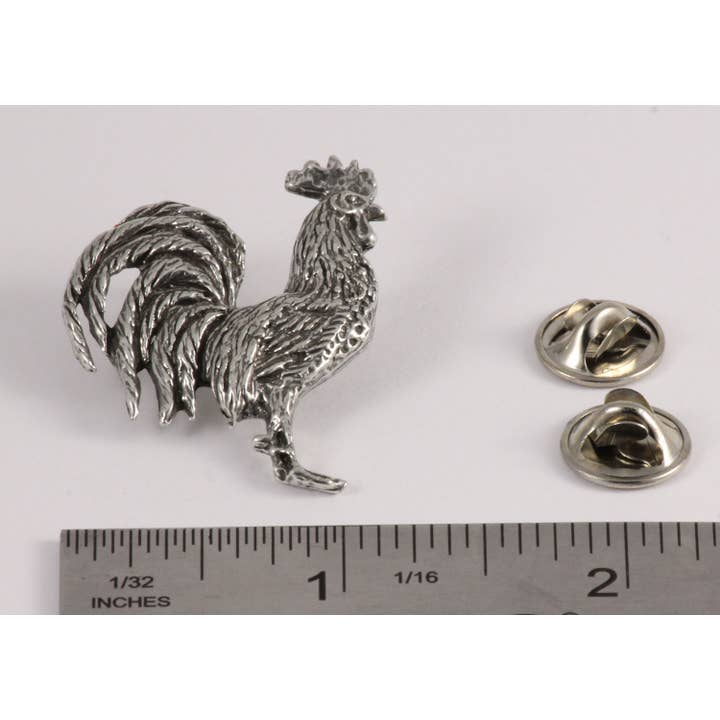 Creative Pewter Designs - Wholesale Brooch - Rooster Cock Chicken Bird Pewter Lapel Pin Brooch, B1002