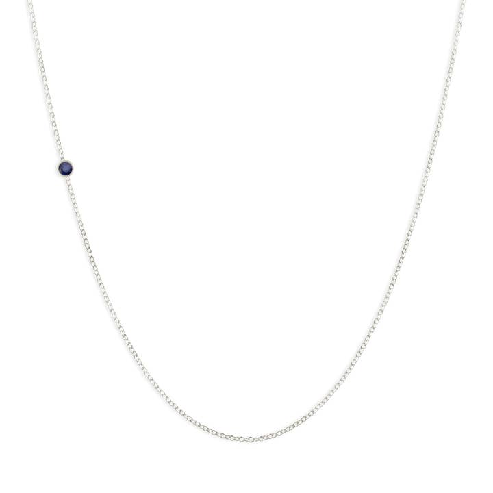 Colar de pedra de nascimento assimétrica em ouro 14K - safira (setembro) por atacado de Maya Brenner