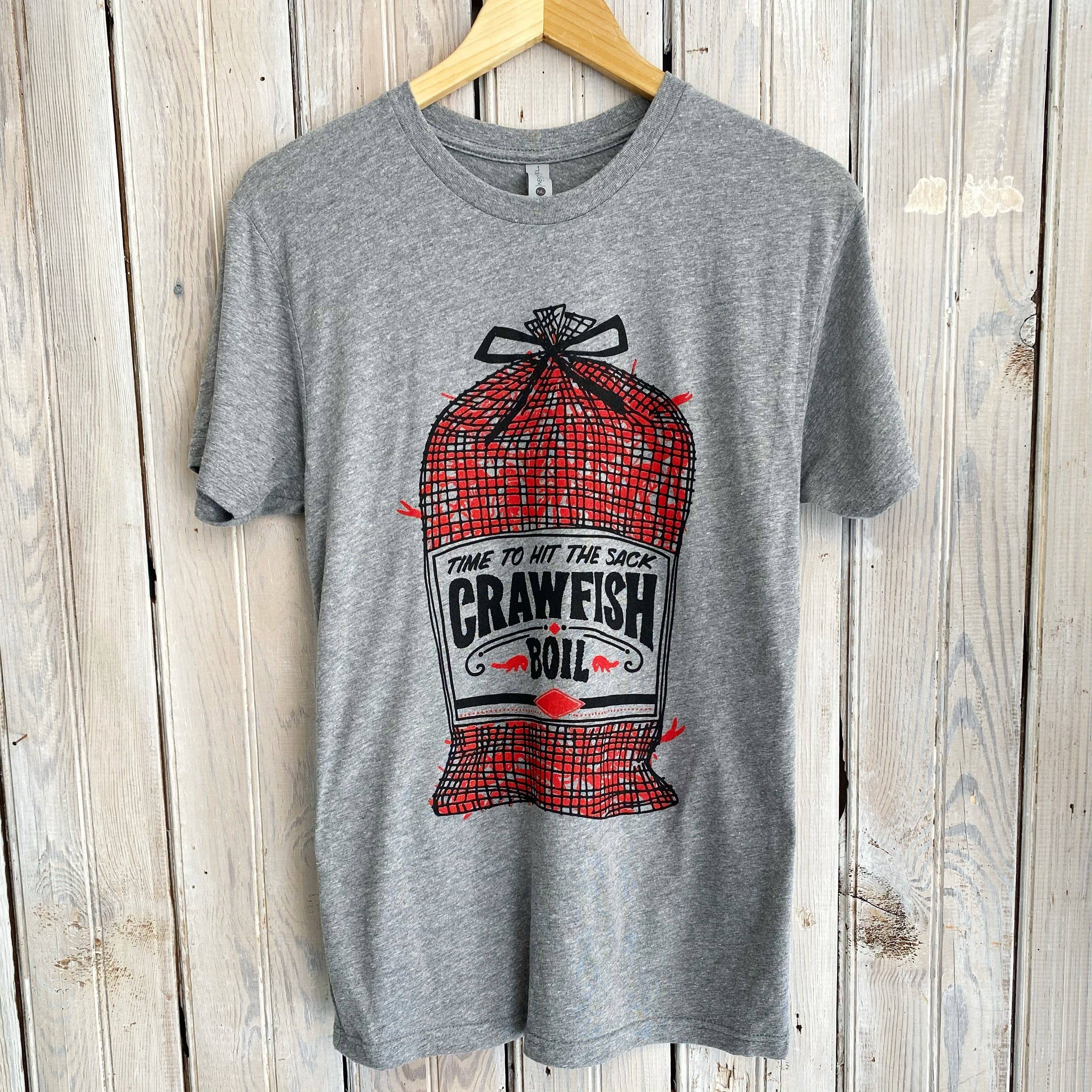 Nola Mercantile - Wholesale Screen Printed T-Shirt - Women's - Hit the Sack Crawfish Tee-Grey1