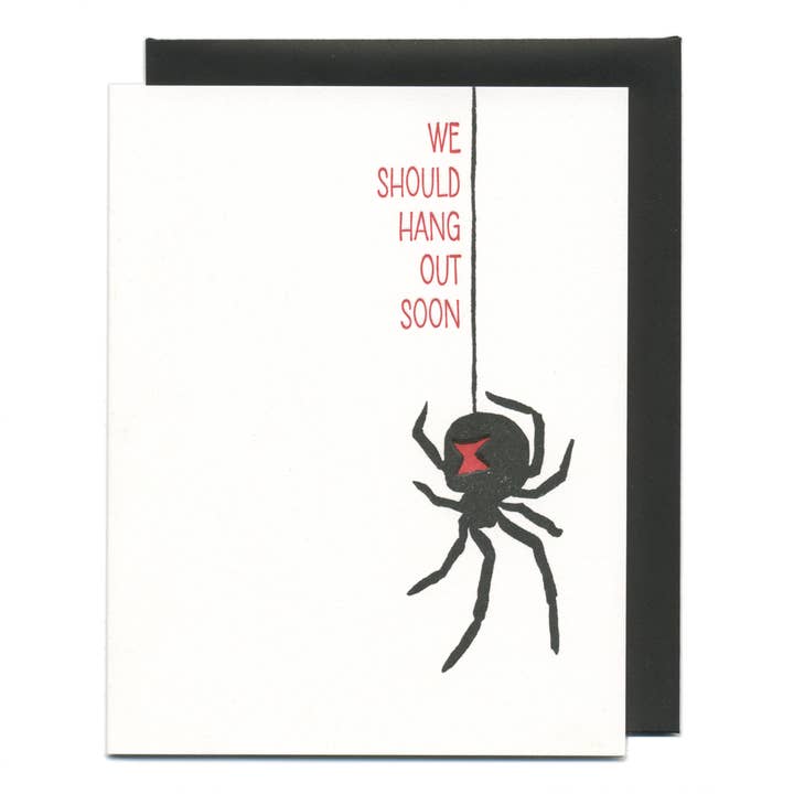 Darker Things - Hanging Spider LETTERPRESS CARD for wholesale by Lynn-oleum