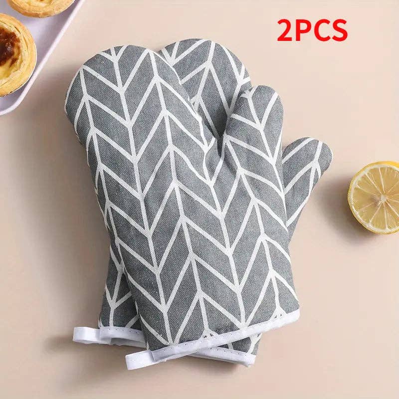 Huis Van Merken - Wholesale Oven Mitt/Pot Holder - 2pcs Oven Mitts, Heat Resistant Non-Slip Microwave Baking Gloves with Hanging Loop2