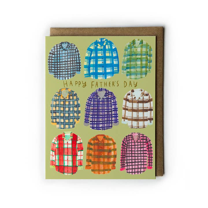 Honeyberry Studios - Wholesale Father's Day Card - Flannel Shirts Father's Day Greeting Card
