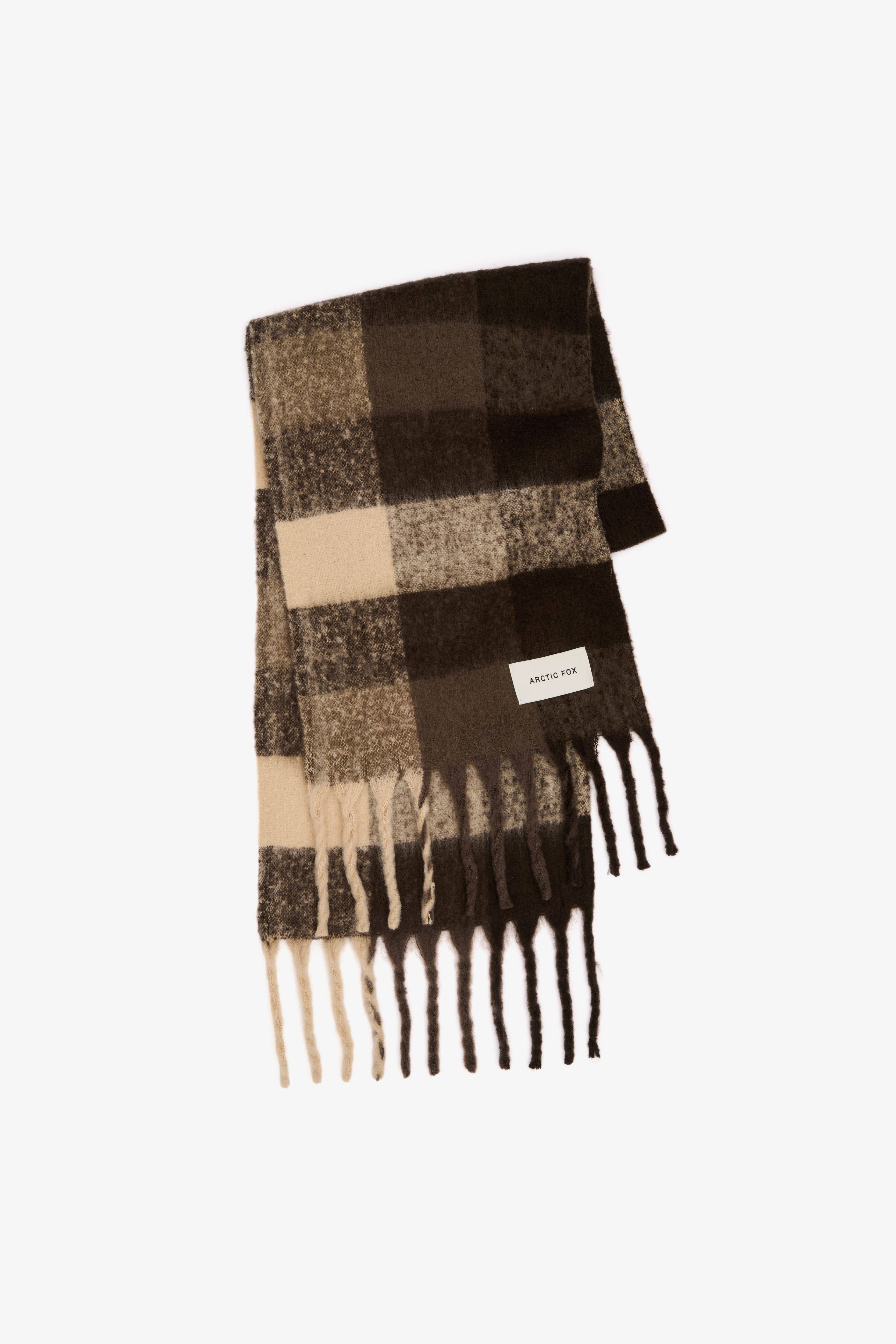 Arctic Fox & Co. - North America - Wholesale Scarf - Women's - The Reykjavik Scarf - 100% Recycled - Brown Check - FW252