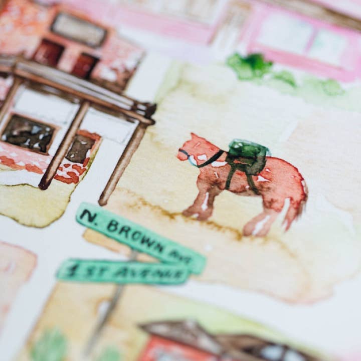 Click Bloom - Wholesale Art Print - Watercolor Map of Old Town Scottsdale, Arizona3