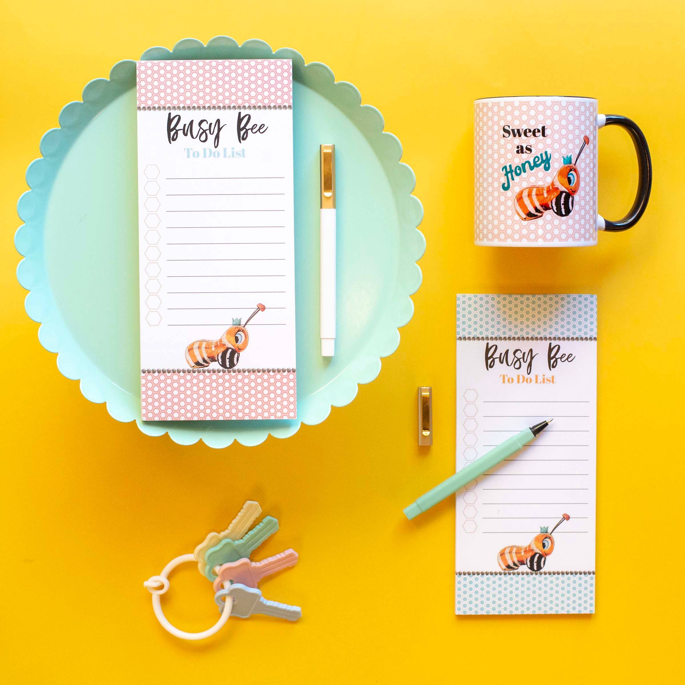 Mod Lounge Paper Company - Wholesale Notepad - Vintage Busy Bee To Do List Notepad Blue5