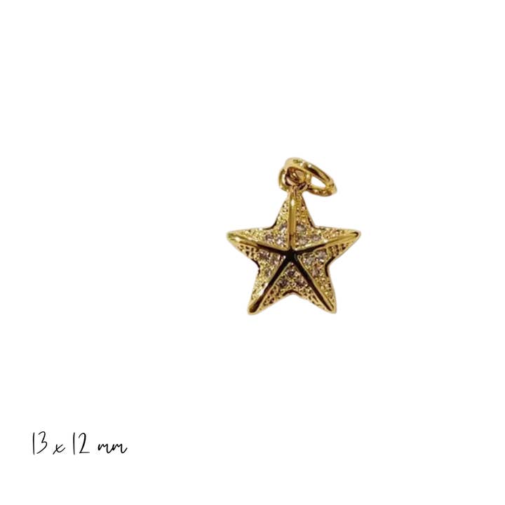 Golden Pave Starfish Charm ~ Deep South Originals for wholesale by Deep South Originals Inc.