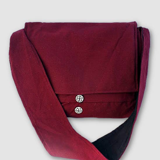 Ganesh Himal Trading - Wholesale Messenger Bag - Unisex -  Cushioned Cotton Messenger Bag - With Flap and Wide Strap0