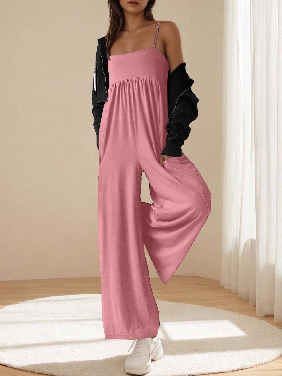 Rosa Clothing - Wholesale Jumpsuit - Women's - Sleeveless Relaxed Tube Jumpsuit With Pockets2