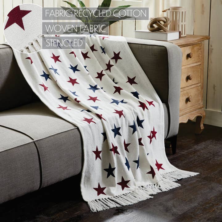 VHC Brands - Wholesale Throw Blanket - Celebration Stars Woven Throw 50x60
