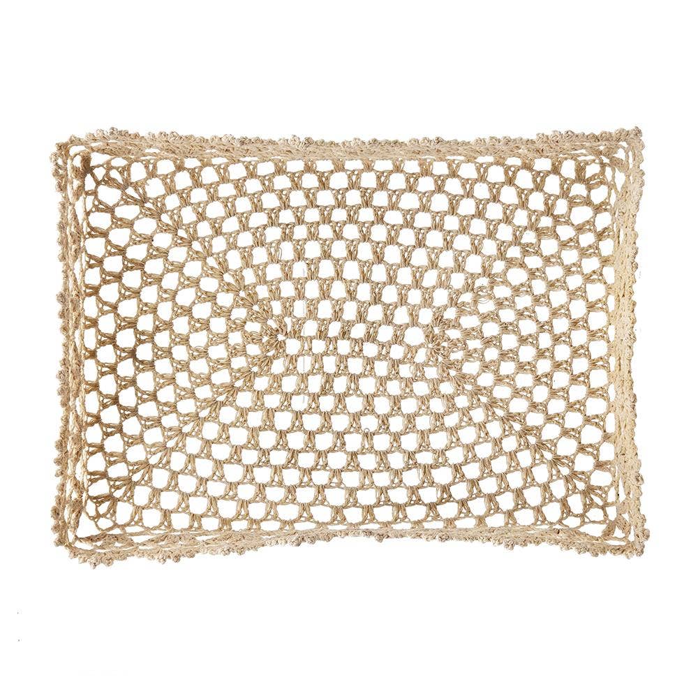 A&B Home Group Inc. - Wholesale Decorative Tray - 14.5x11x3" Tessa Lace Tray - Beige3