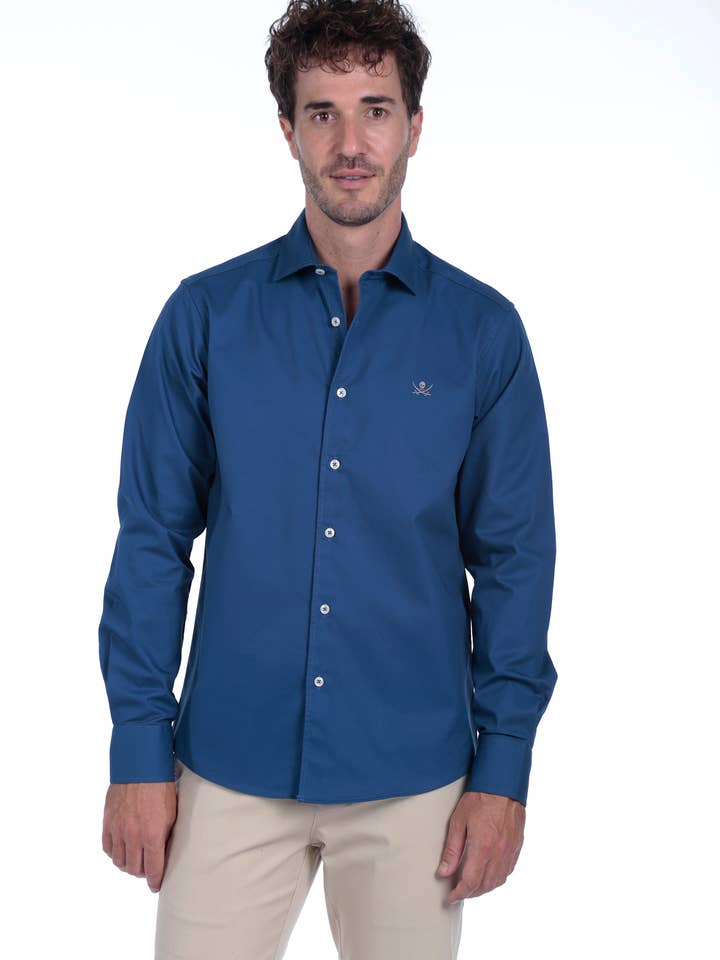 Gabardine Skjorte til Mænd The Time Of Bocha QI1GAB-305 for engroshandel hos The Time of Bocha